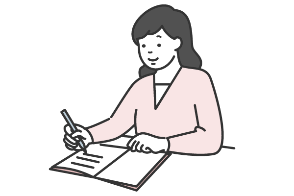 勉強する女性